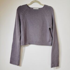 OLIVE 80% wool lavender boat neck crop sweater like new OS (fits S/M)